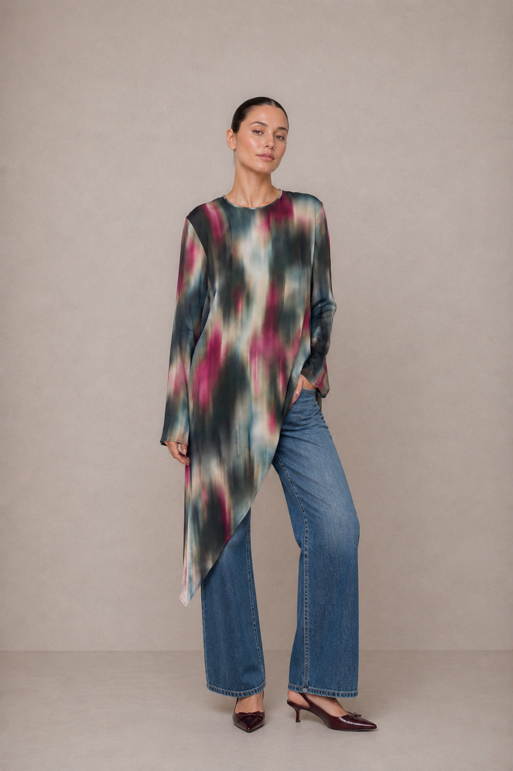 Printed ECOVERO Asymmetric Tunic - ARCHIVE SALE