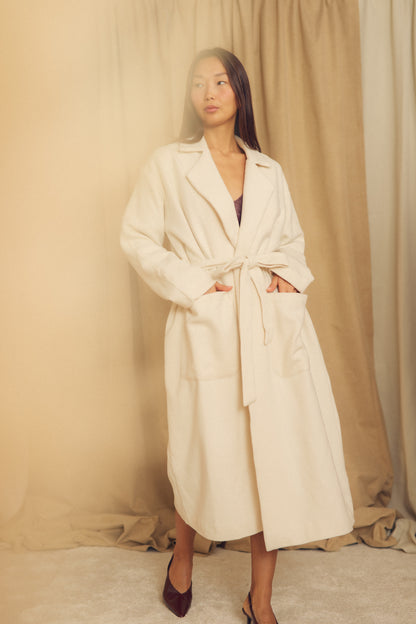 Ecru Organic Cotton Coat - ARCHIVE SALE