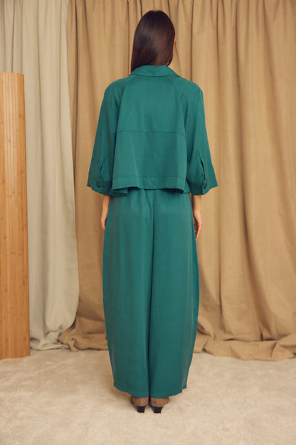 Teal Lyocell Flared Jacket - ARCHIVE SALE