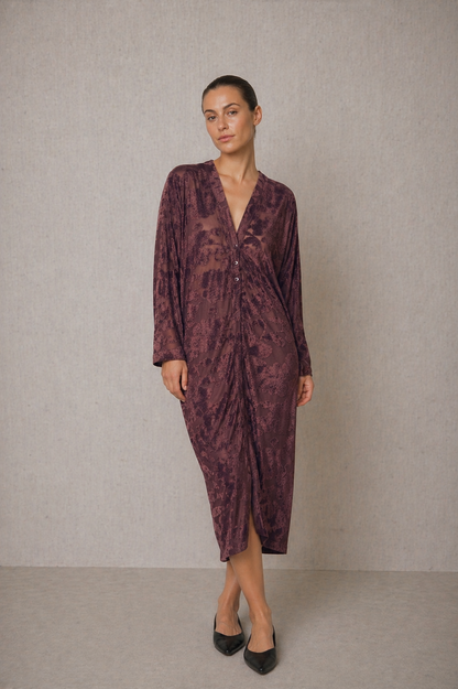 Cocoa Devoré Kaftan Jacket - ARCHIVE SALE
