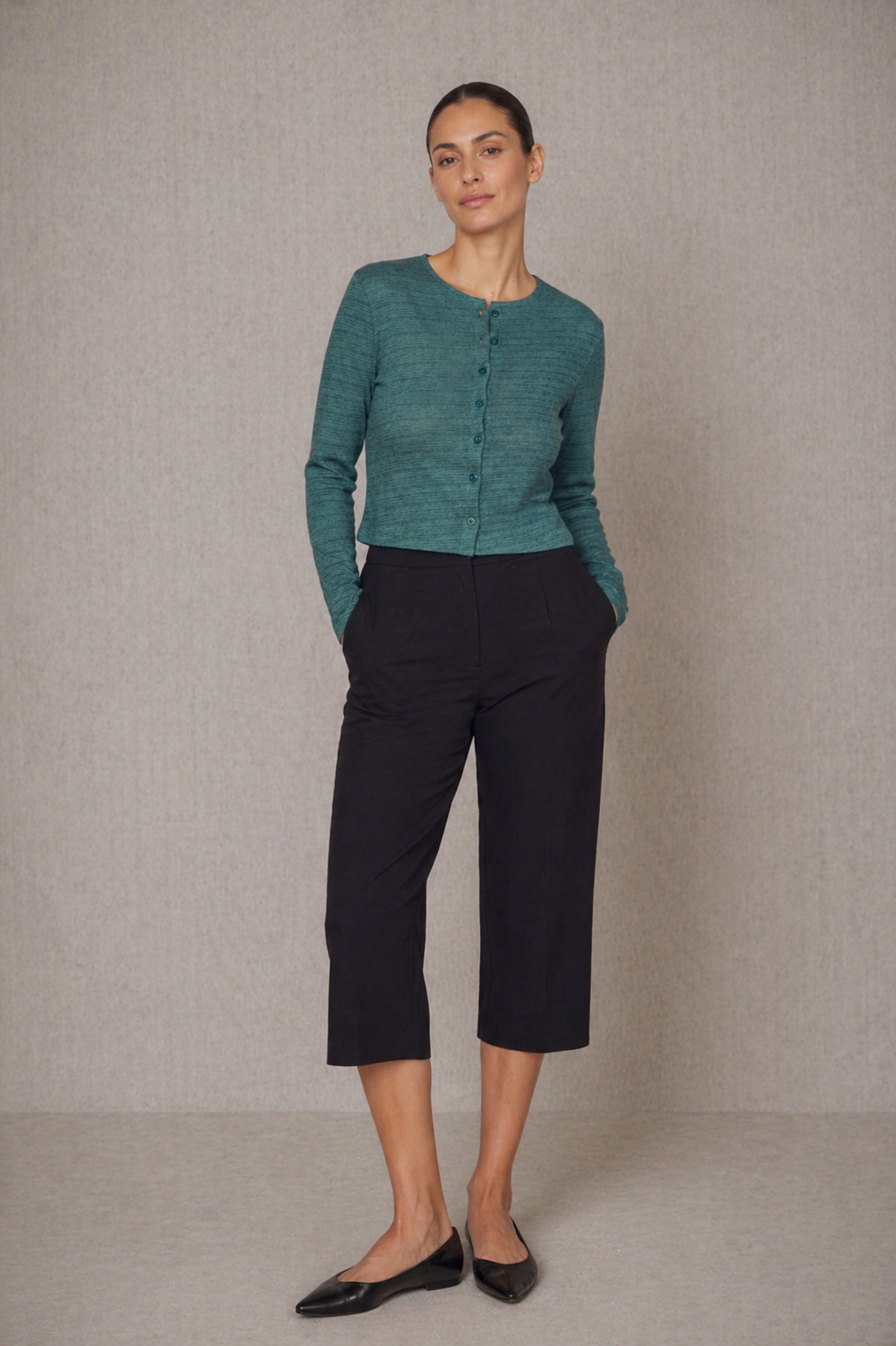 Teal Wool Cardigan -  ARCHIVE SALE
