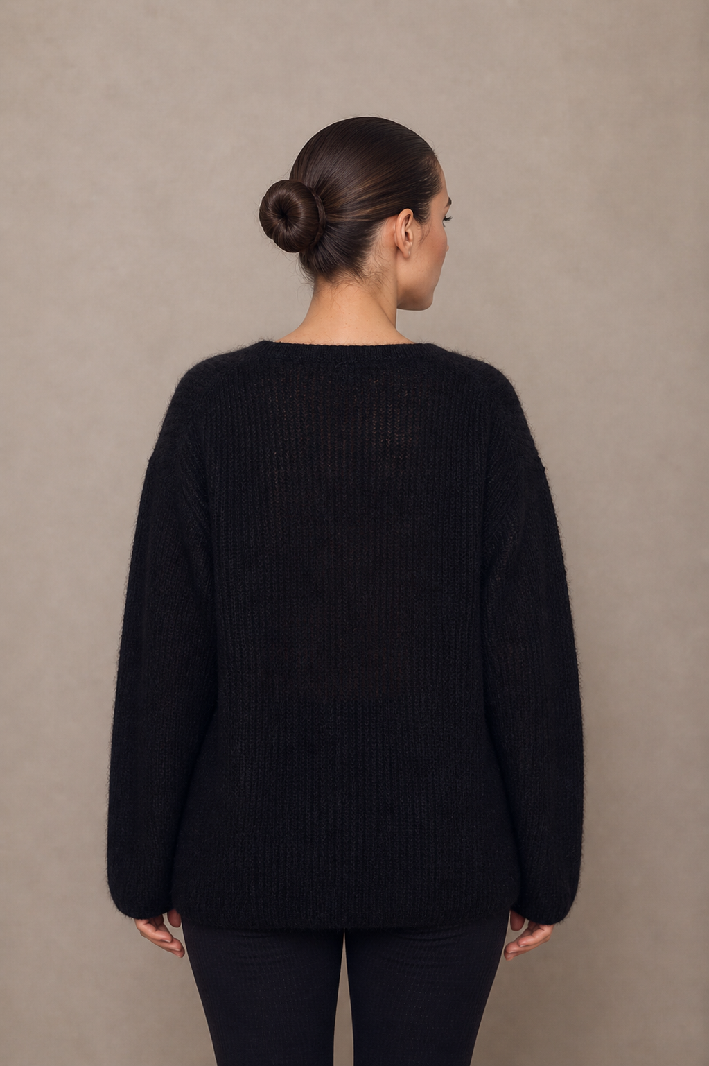 Black Wool V-Neck Sweater - ARCHIVE SALE