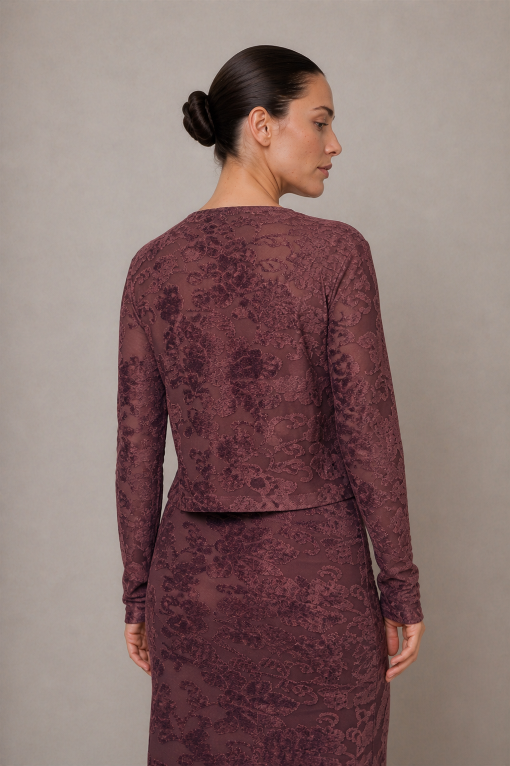 Cocoa Devoré Cardigan - ARCHIVE SALE