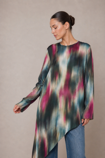 Printed ECOVERO Asymmetric Tunic - ARCHIVE SALE