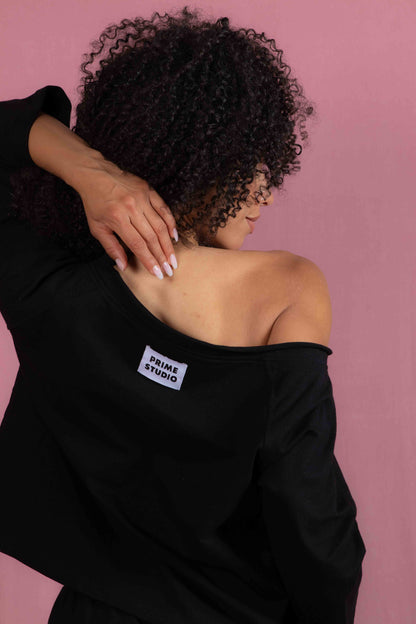 Black Organic Cotton Sweatshirt - PRIME STUDIO