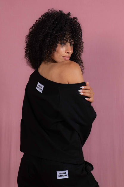 Black Organic Cotton Sweatshirt - PRIME STUDIO