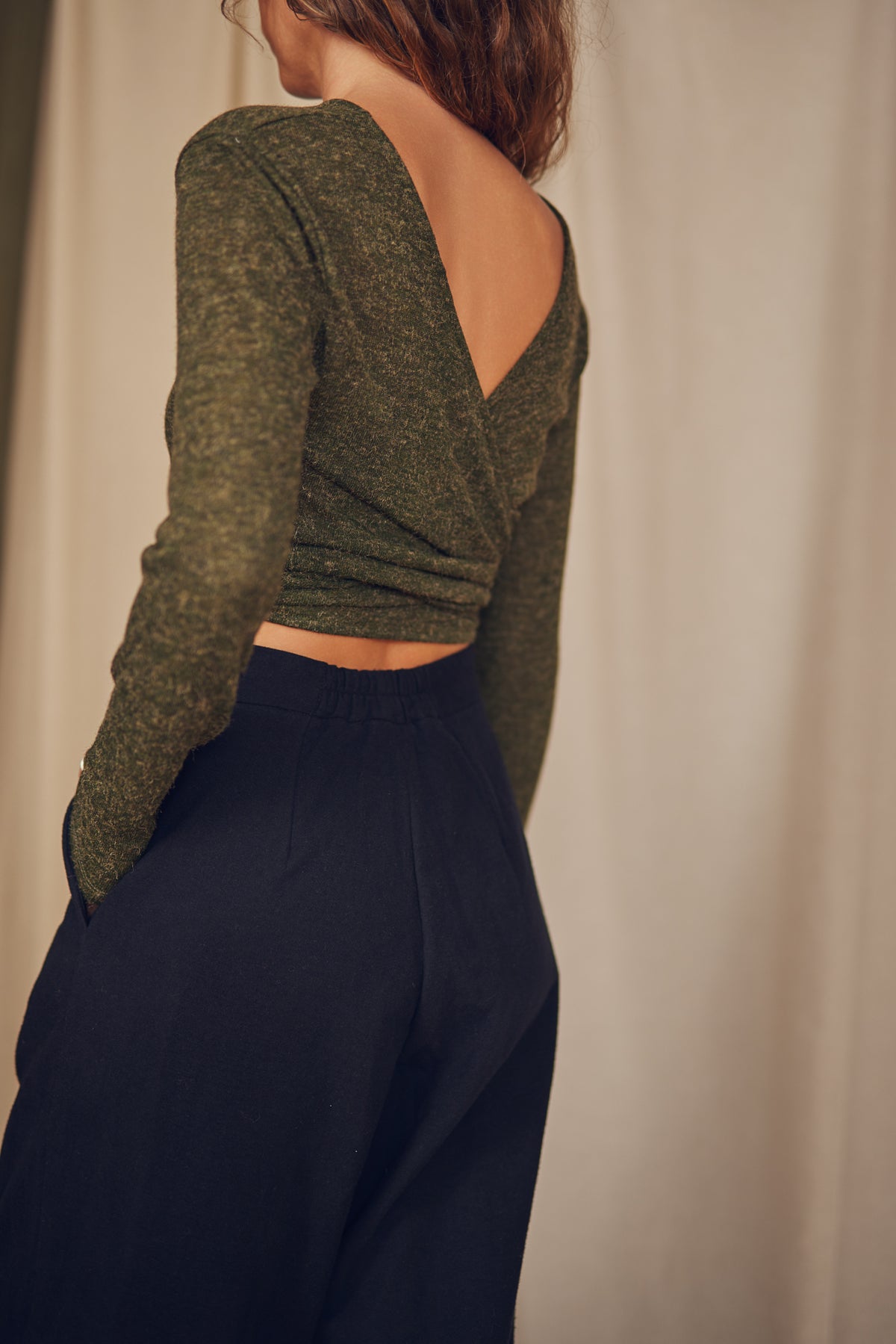 Black Organic Cotton Wide Trousers - ARCHIVE SALE